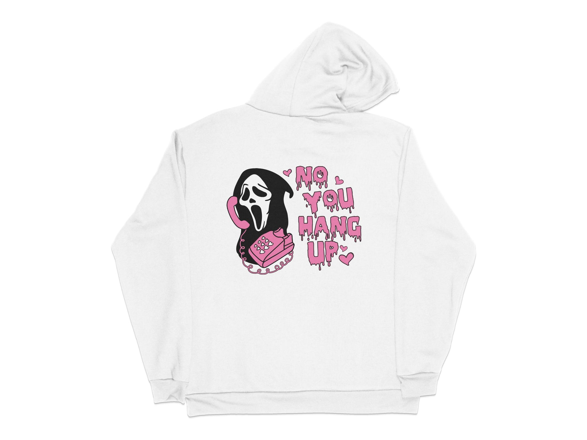 Cute Cartoon Dog Hoodie, Funny 'No I You Hang Up' Quote, Pink Cake Design, Unisex Casual Sweatshirt