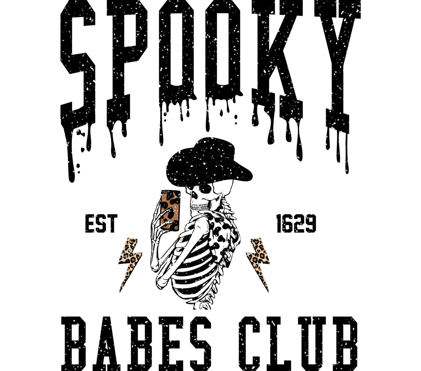 Spooky Babes Club T-Shirt, Skeleton Drinking Beer, Halloween Graphic Tee, Vintage 1629 Design, Unisex Fashion