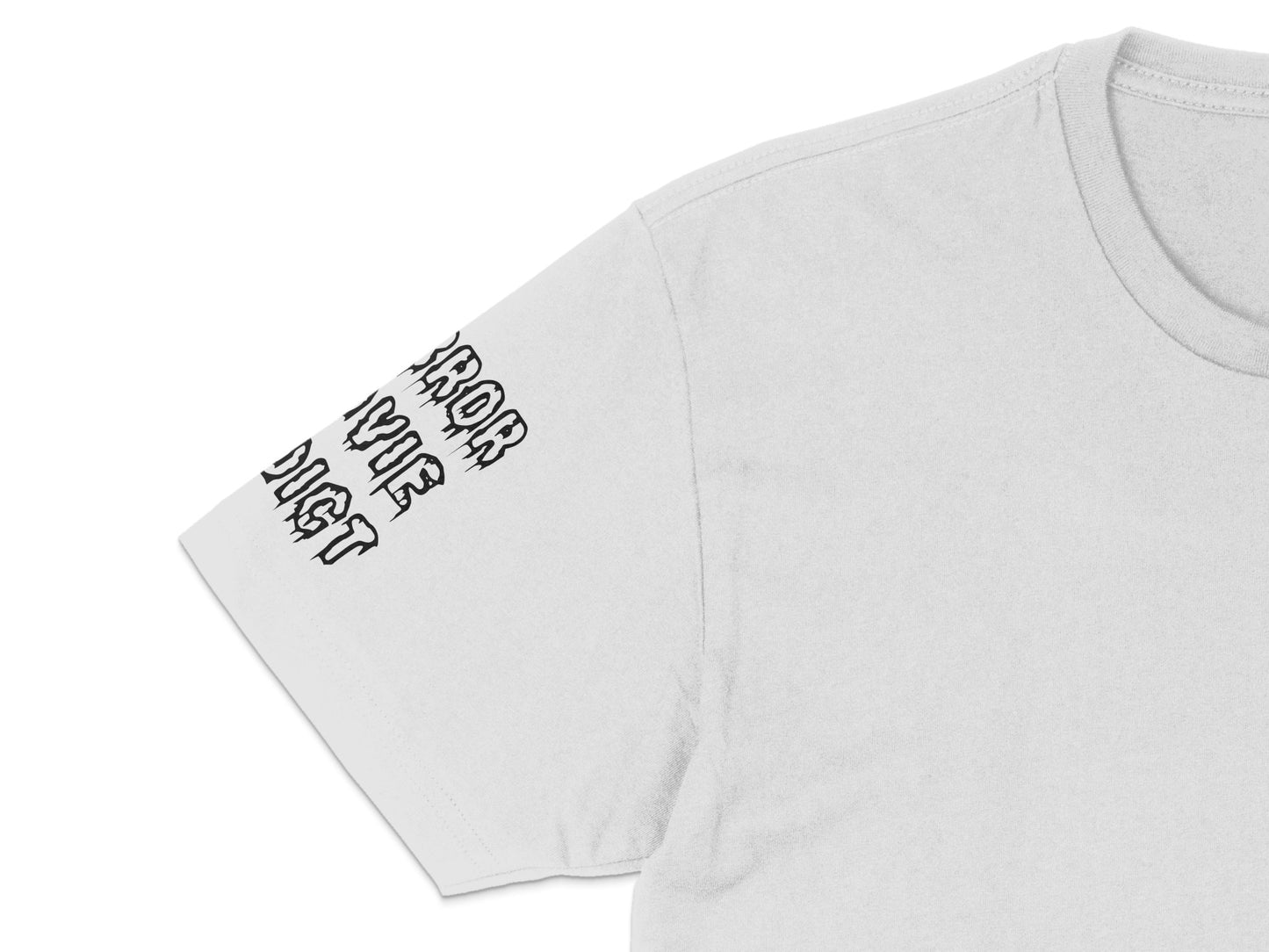 White Graphic T-Shirt 'Iron Vive Digit' Modern Text Style Comfort Casual Wear