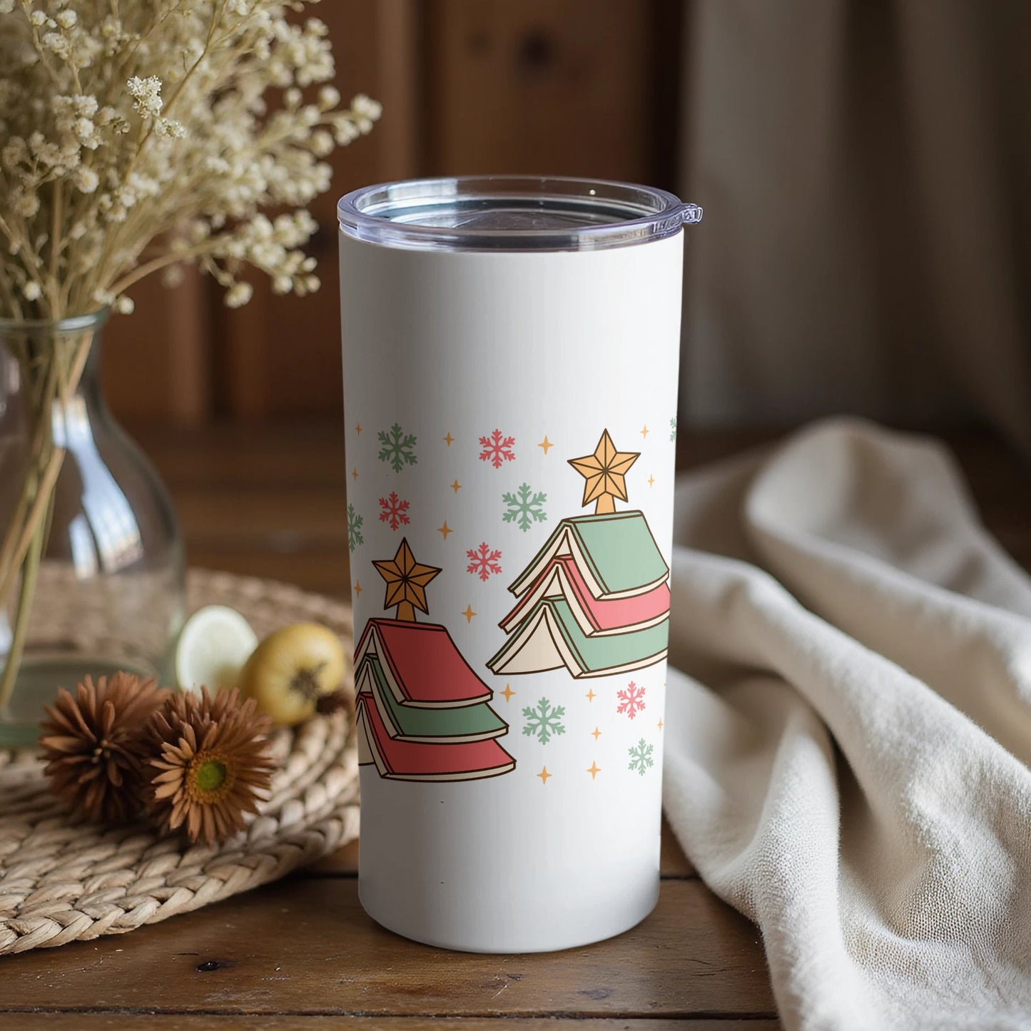 Retro Camping Tumbler, Insulated Travel Mug, Vintage Camper and Stars Design, Unique Gift for Campers