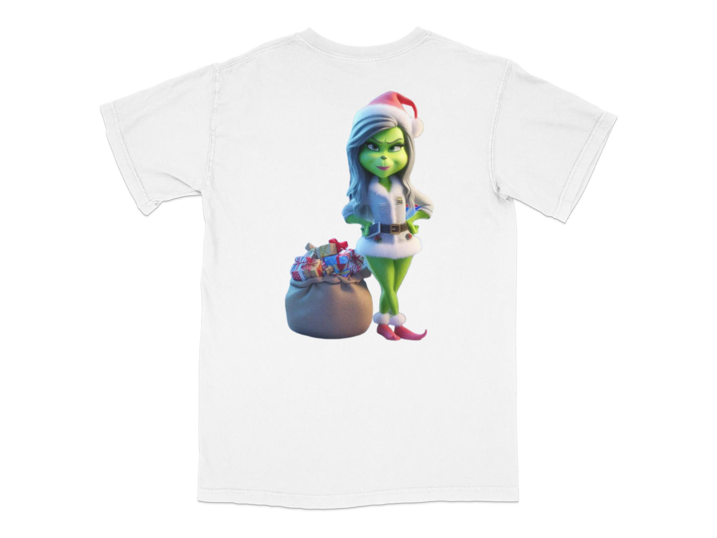 Kids Christmas T-Shirt, Cute Cartoon Character in Santa Hat, Holiday Gift Idea, Unisex White Tee