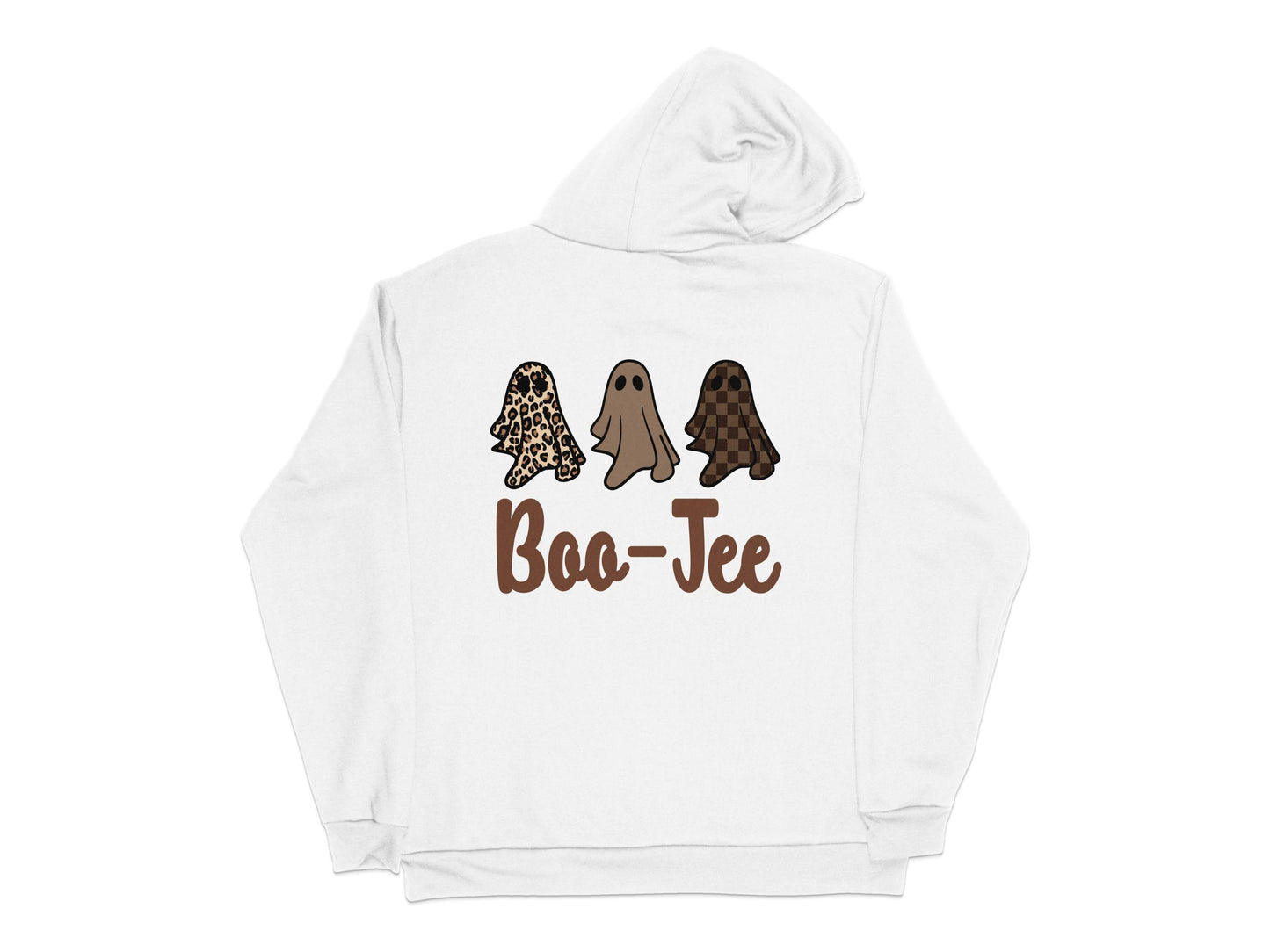 Boo-Tee Ghost Dog Hoodie, Cute Halloween Sweater, Spooky Autumn Apparel, Unisex Fall Hooded Sweatshirt