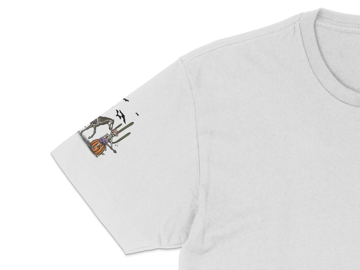 Men's White T-Shirt with Unique Skeleton Fishing Graphic, Casual Graphic Tee, Soft Cotton, Durable Print, Stylish Outdoor Apparel