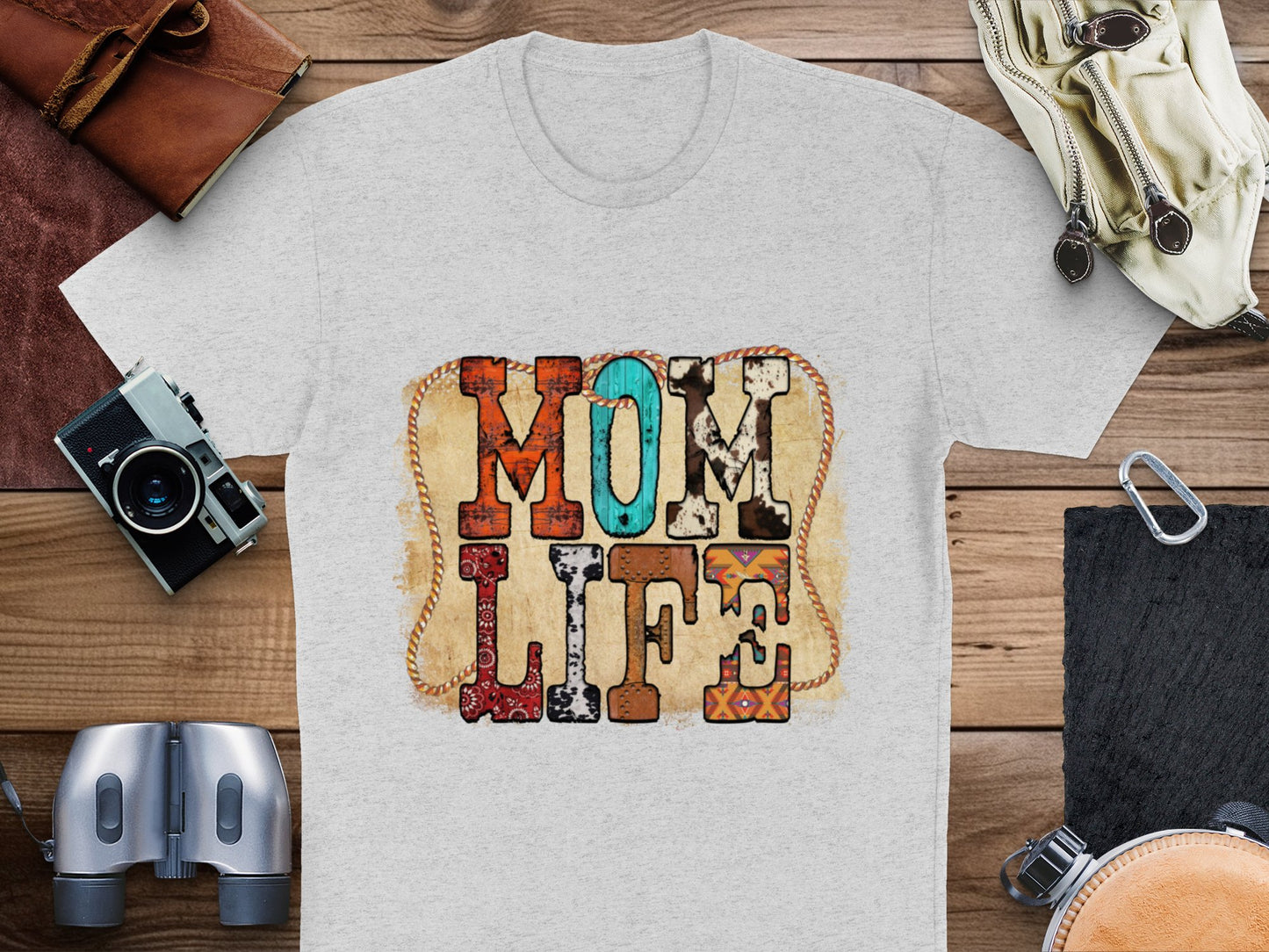 Mom Life Graphic T-Shirt, Vintage Style Lettering, Colorful Family Tee, Perfect Gift for Moms