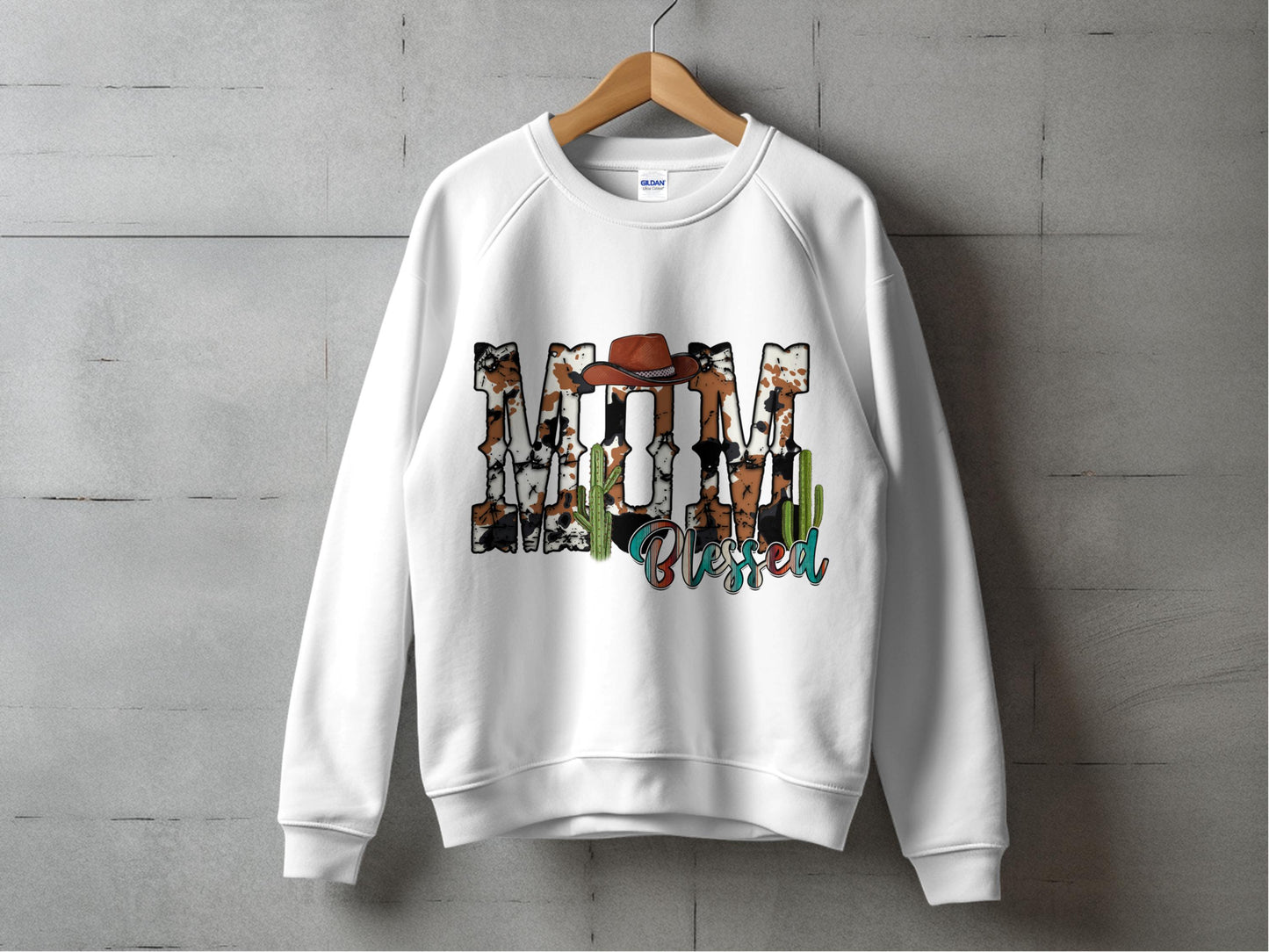 Blessed Horse Graphic Sweatshirt, Equestrian Lover Crewneck, Casual Farmhouse Style Pullover, Animal Print Top