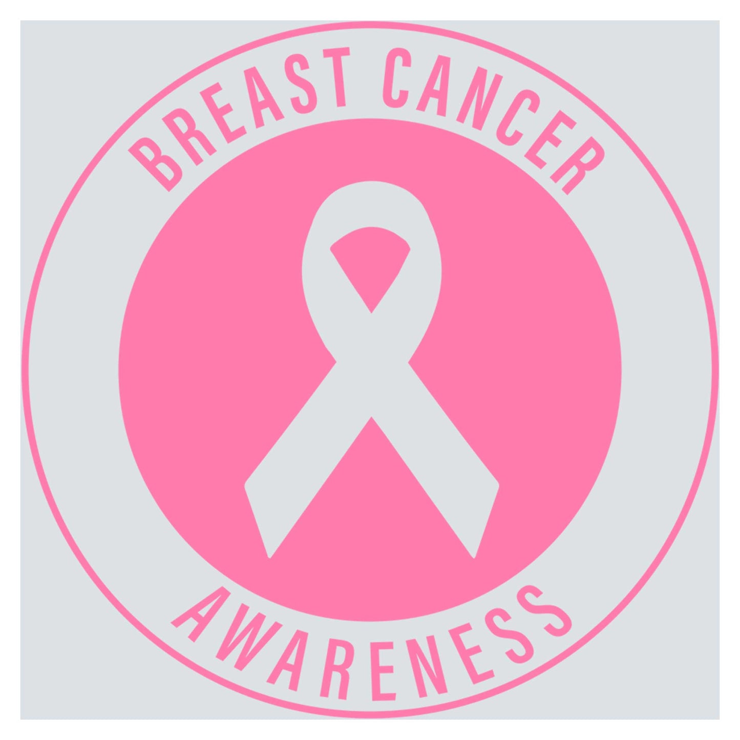 a breast cancer awareness sticker with a pink ribbon