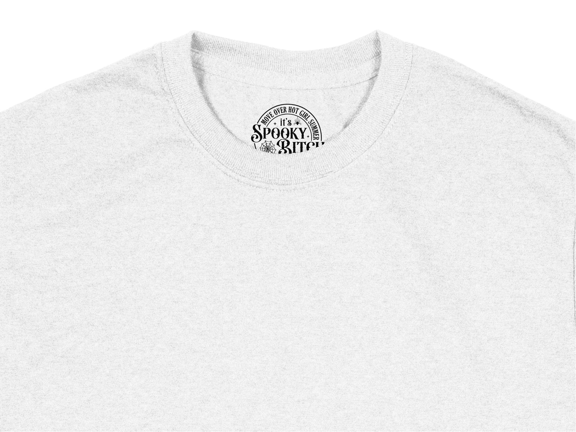 Spooky and Bitchy Logo T-Shirt, White Graphic Tee, Halloween Casual Wear, Unisex Fashion Top