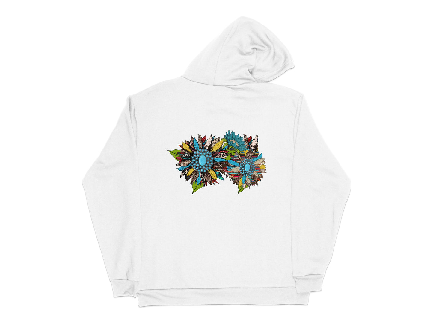 Colorful Floral Print Hoodie, Unisex Winter Wear, Casual Flower Pattern Sweatshirt