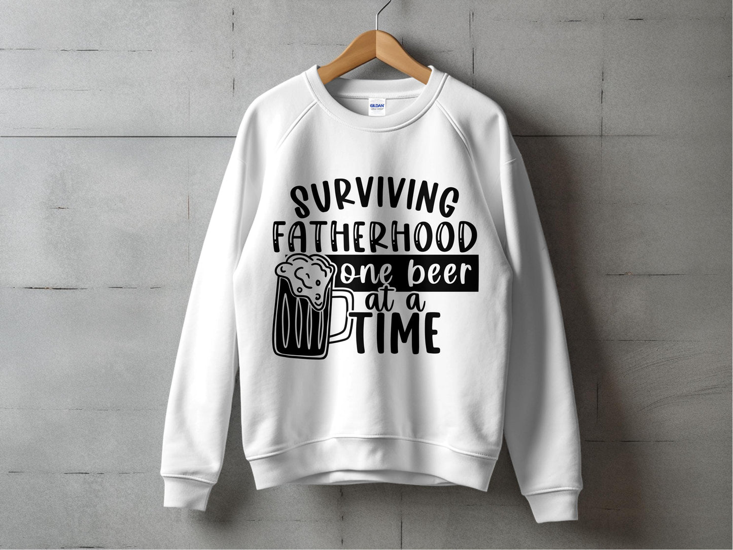 Men's Funny Fatherhood Sweatshirt, Beer Lover Gift, Casual Dad Apparel, Father's Day Gift Idea