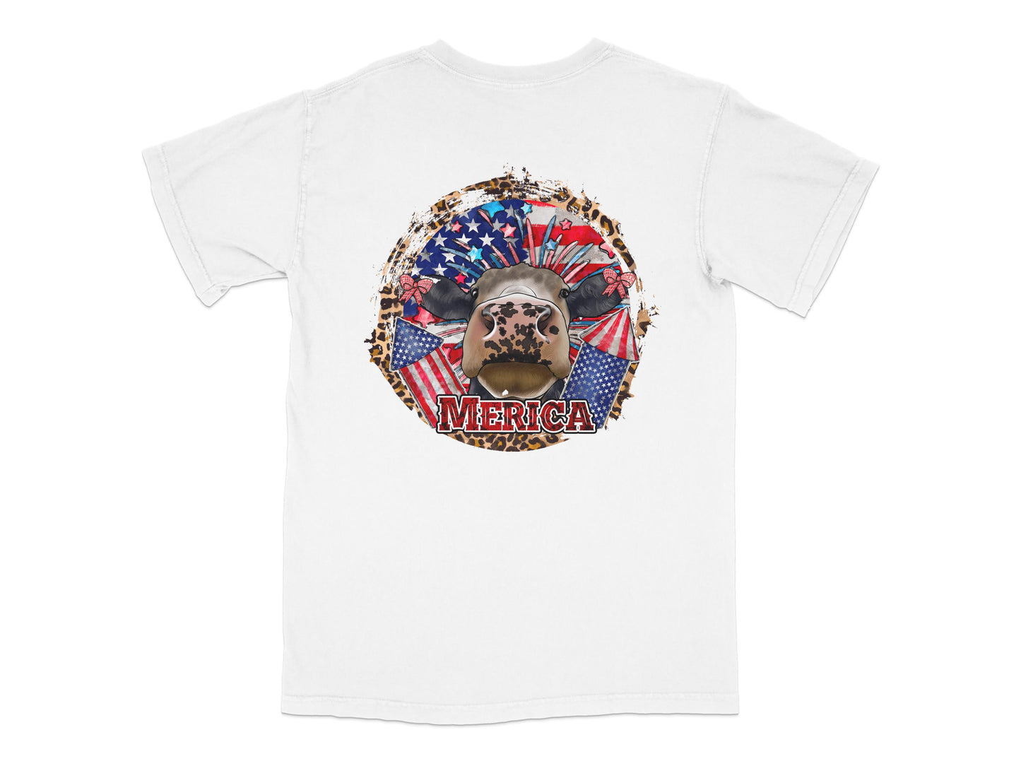 Patriotic 'Merica T-Shirt with Eagle and American Flag Design, Unisex White Graphic Tee, USA Independence Day Apparel