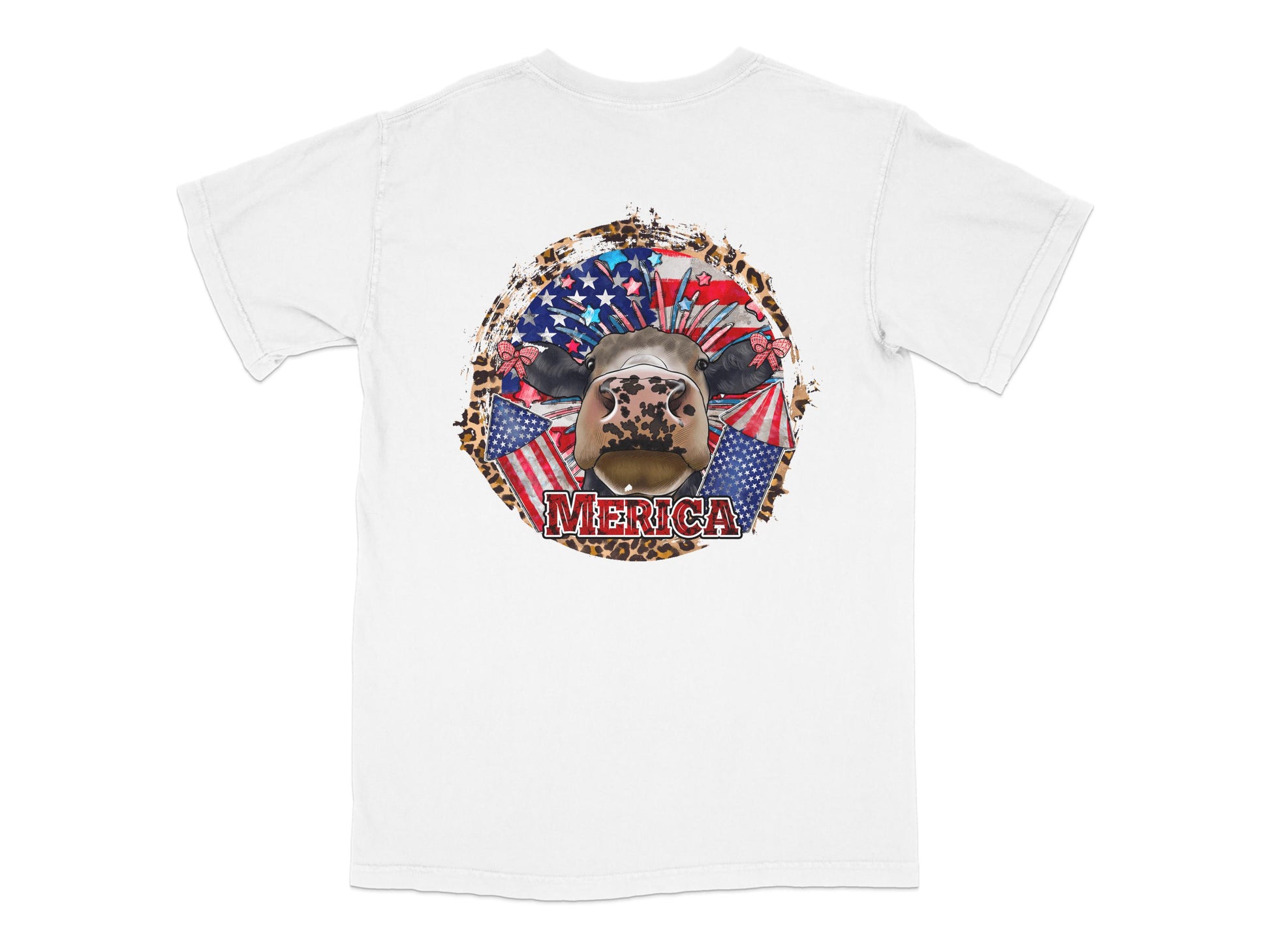 Patriotic 'Merica T-Shirt with Eagle and American Flag Design, Unisex White Graphic Tee, USA Independence Day Apparel