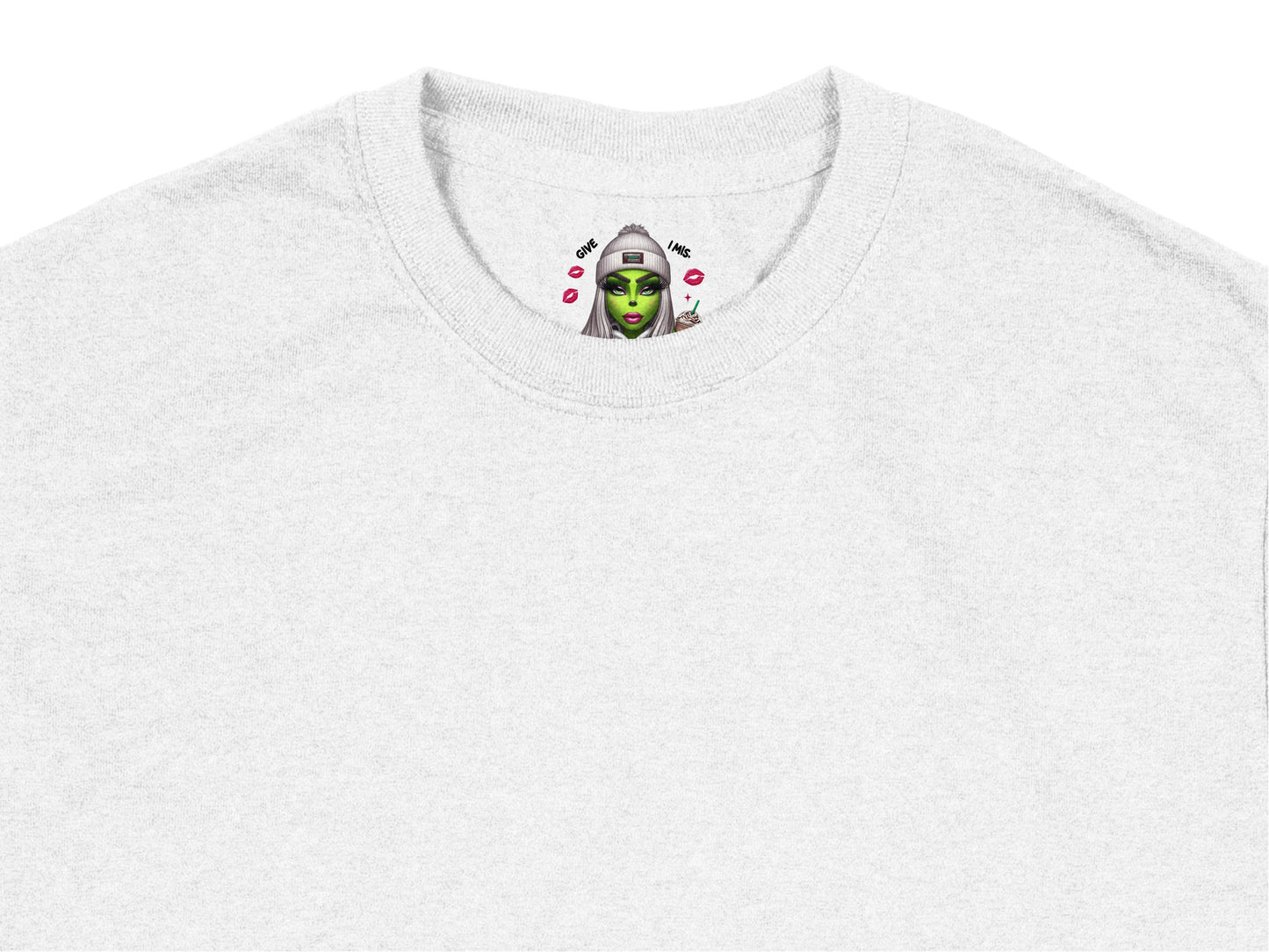 Grey T-Shirt with Colorful Alien Face Print, Unisex Graphic Tee, Casual Sci-Fi Apparel