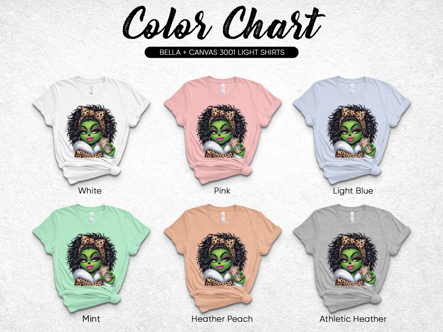 Bella Canvas 3001 Light T-Shirts, Colorful Afro Woman Design, Multiple Colors Available