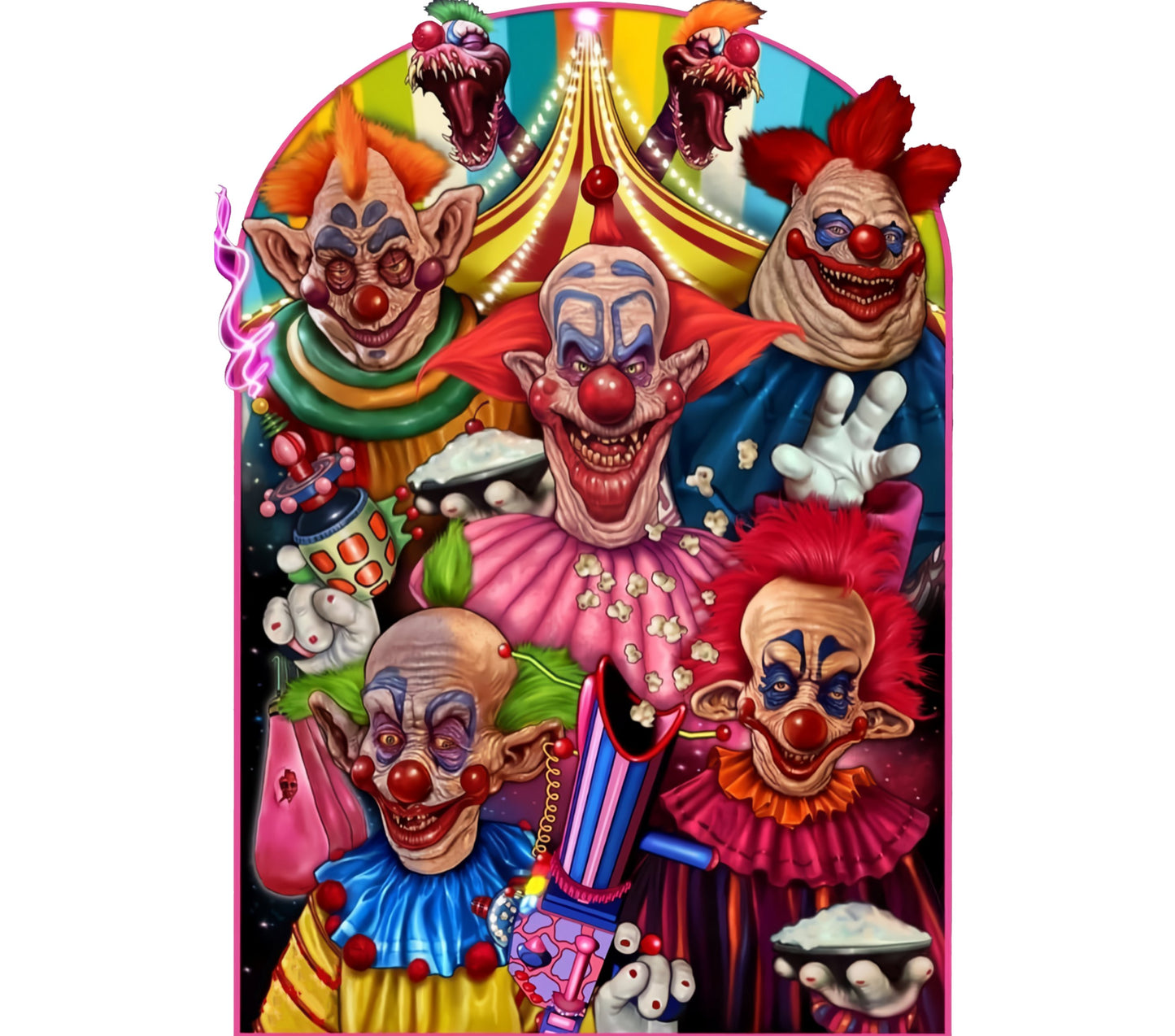 Colorful Creepy Clown Poster, Vintage Circus Art, Halloween Decor, Scary Carnival Wall Art, Unique Horror Collectible Print