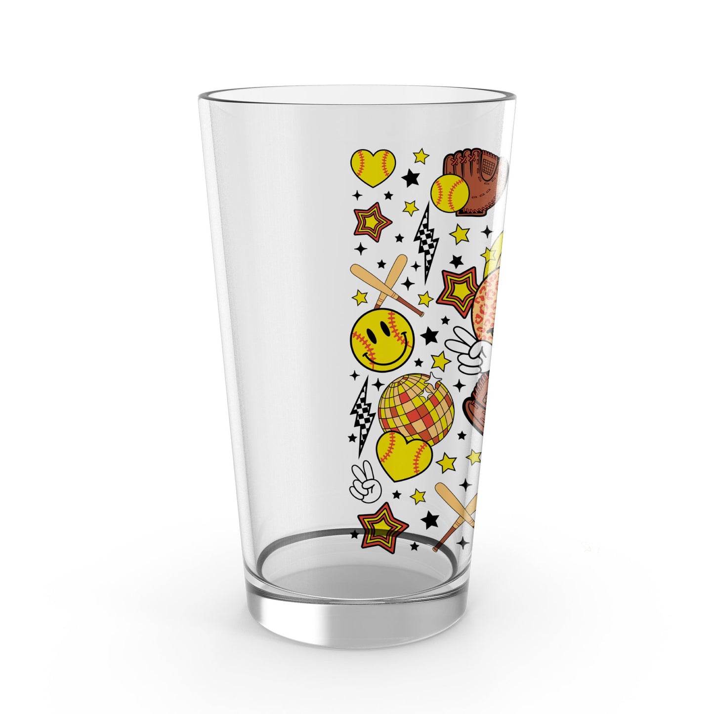 Fun Emoji Printed Glass Tumbler, Colorful Drinkware for Parties, Cute Emoji Icons Design, Gift Idea