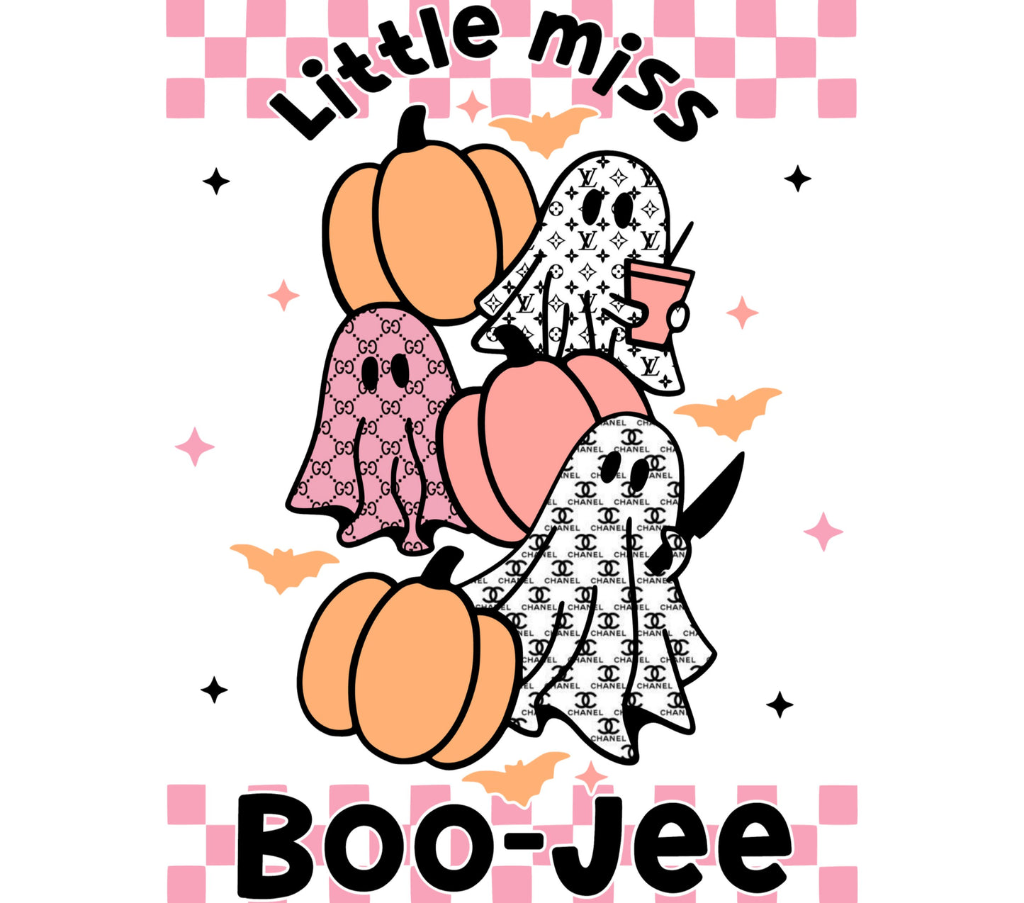 Little Miss Boo-Jee Pumpkin Graphic T-Shirt, Halloween Cute Witch Tee, Autumn Casual Fashion, Spooky Season Apparel