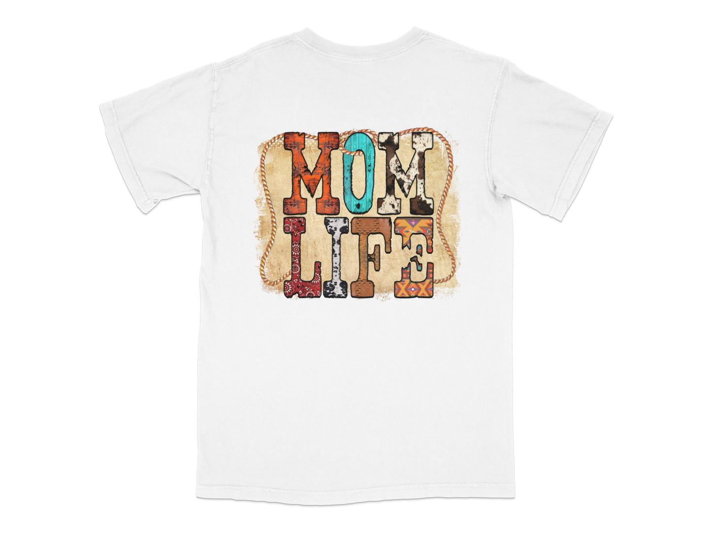 Mom Life T-Shirt, Vintage Letters Graphic Tee, Casual Women's White Shirt, Unique Mother's Day Gift