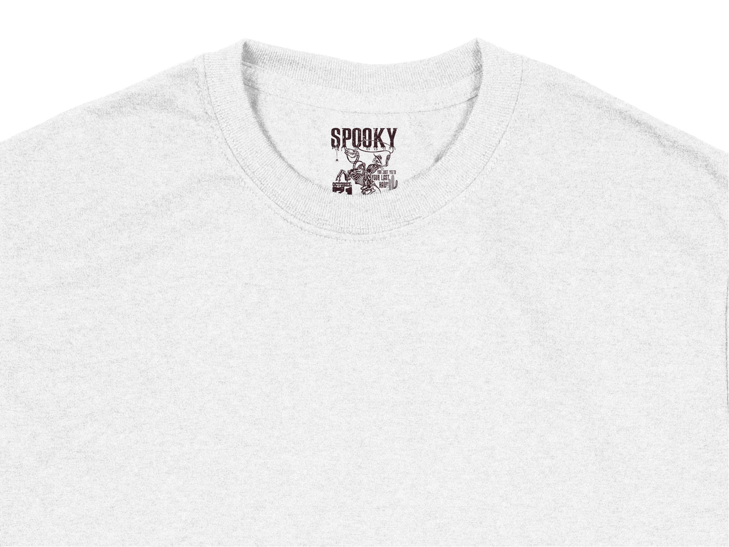 Spooky Halloween Grey T-Shirt Unisex Casual Graphic Tee Comfortable Cotton Fit