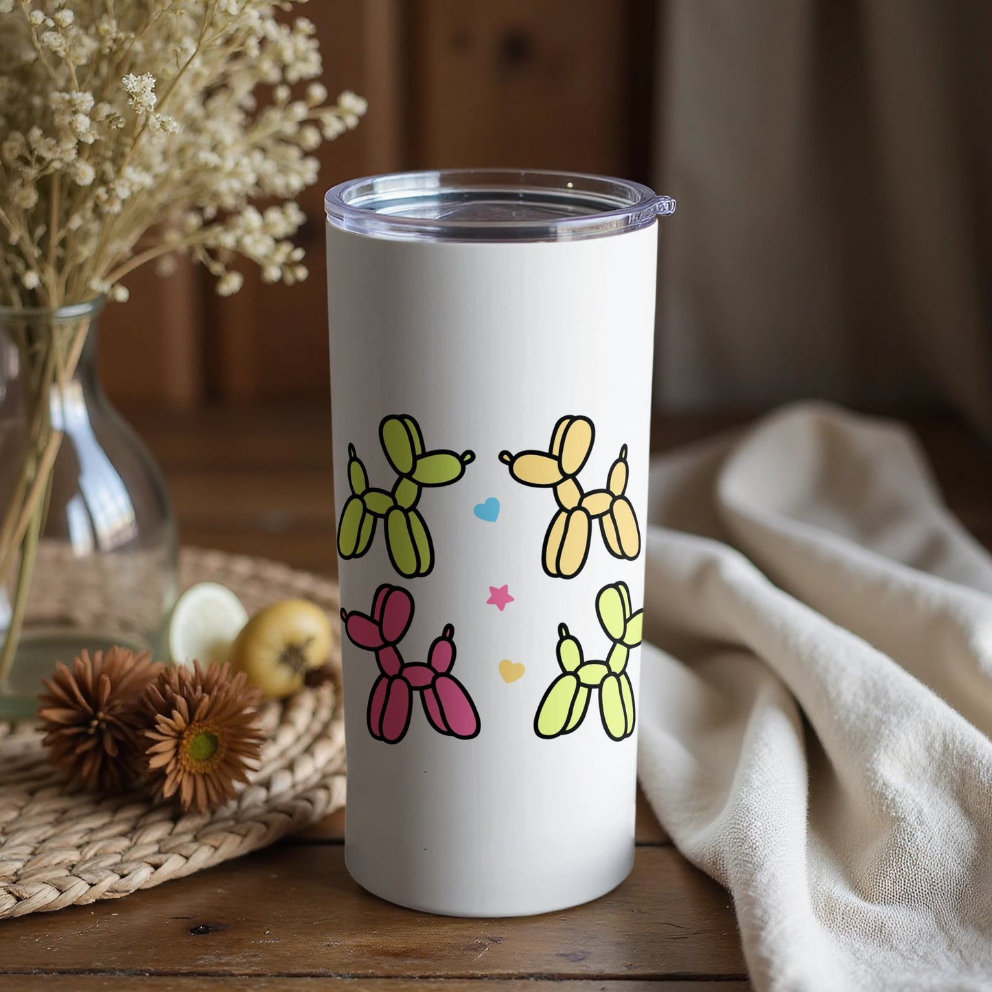 Stainless Steel Tumbler with Colorful Butterfly Designs, Insulated Travel Mug, Gift Idea