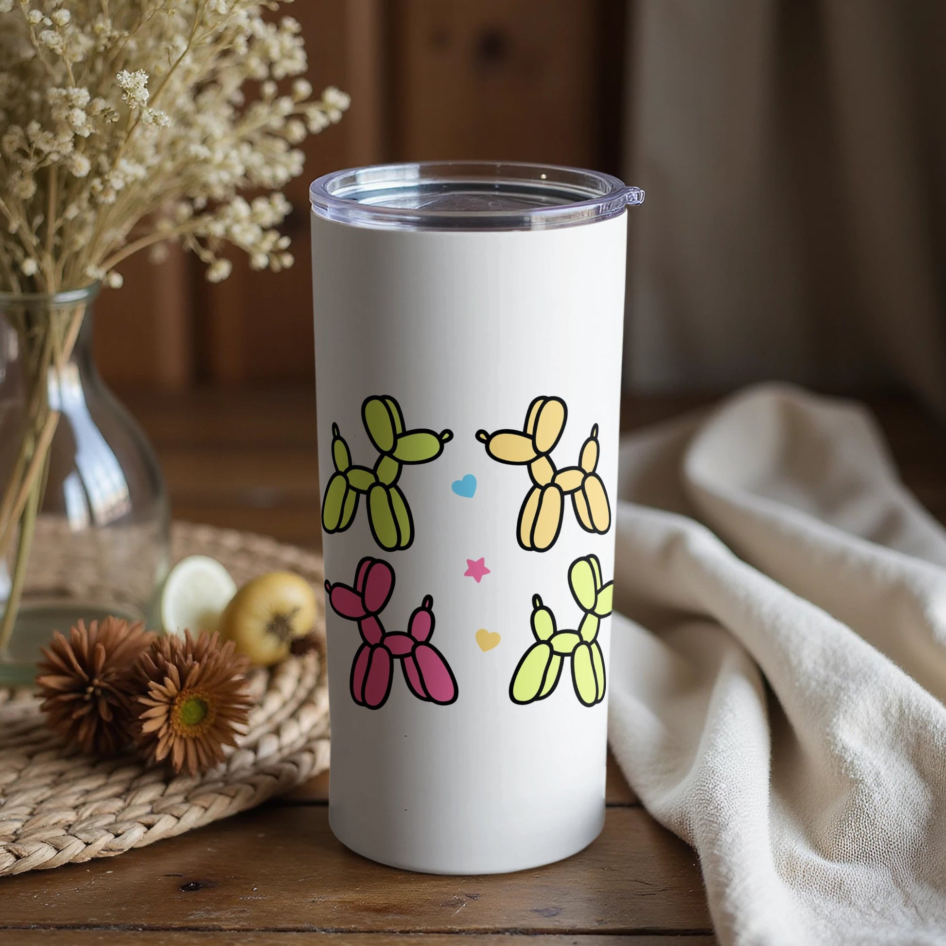 Stainless Steel Tumbler with Colorful Butterfly Designs, Insulated Travel Mug, Gift Idea