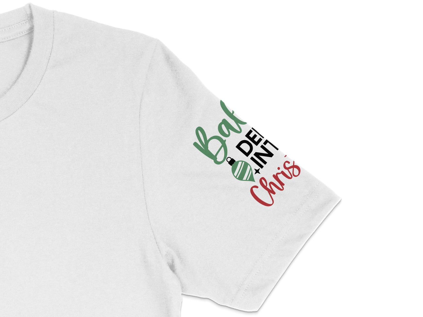 White Christmas T-Shirt, Bah Humbug Text, Funny Holiday Tee, Men's Women's Unisex Shirt