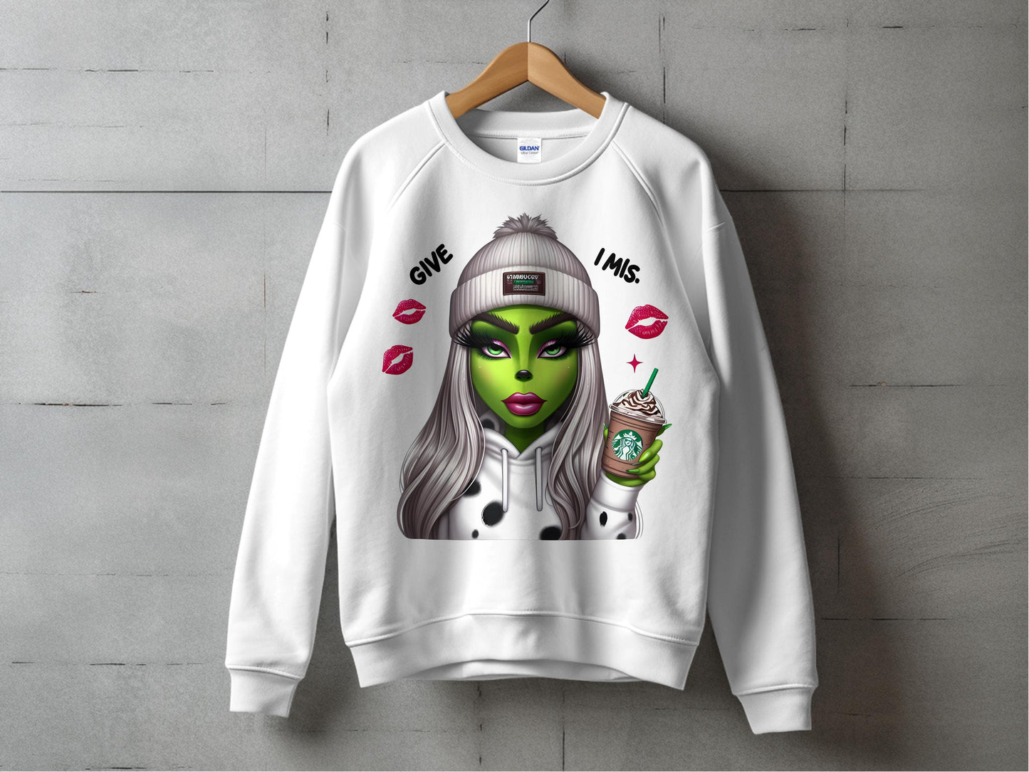 Trendy Graphic Sweatshirt with Green Alien Design, Casual Streetwear, Unisex Fashion Pullover