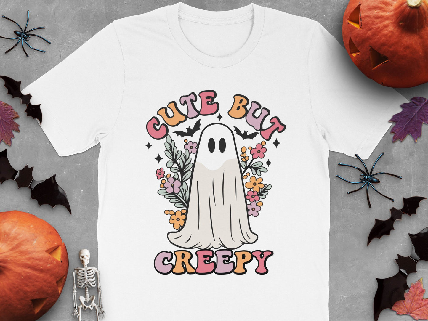 Cute But Creepy Ghost T-Shirt, Halloween Casual Wear, Spooky Graphic Tee, Unisex Fall Fashion