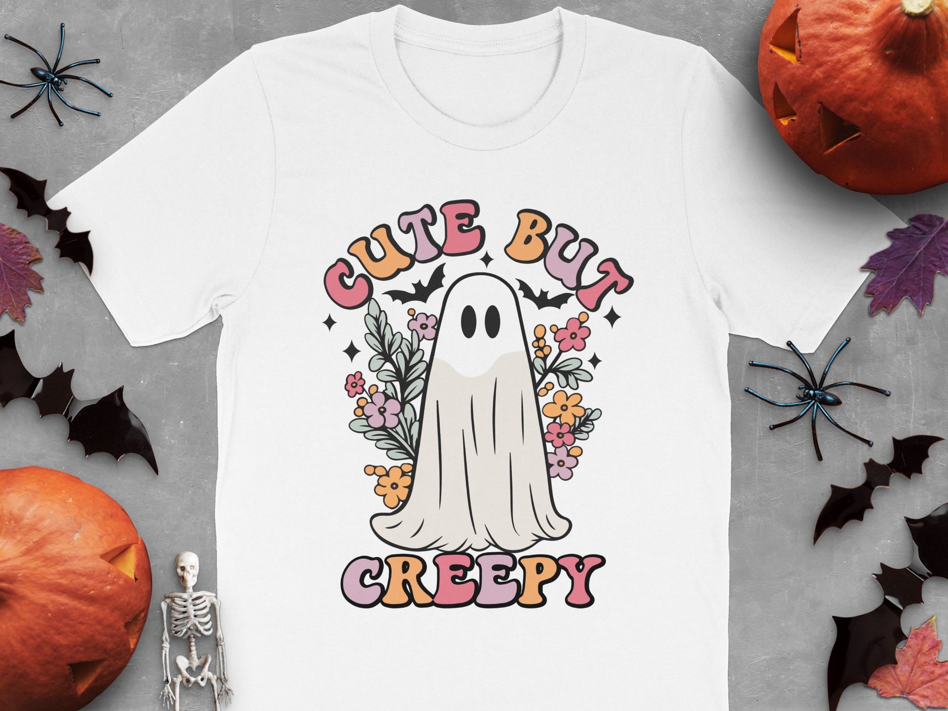 Cute But Creepy Ghost T-Shirt, Halloween Casual Wear, Spooky Graphic Tee, Unisex Fall Fashion