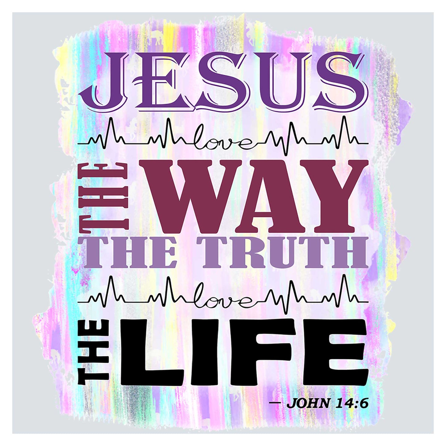 a painting with a bible verse on it