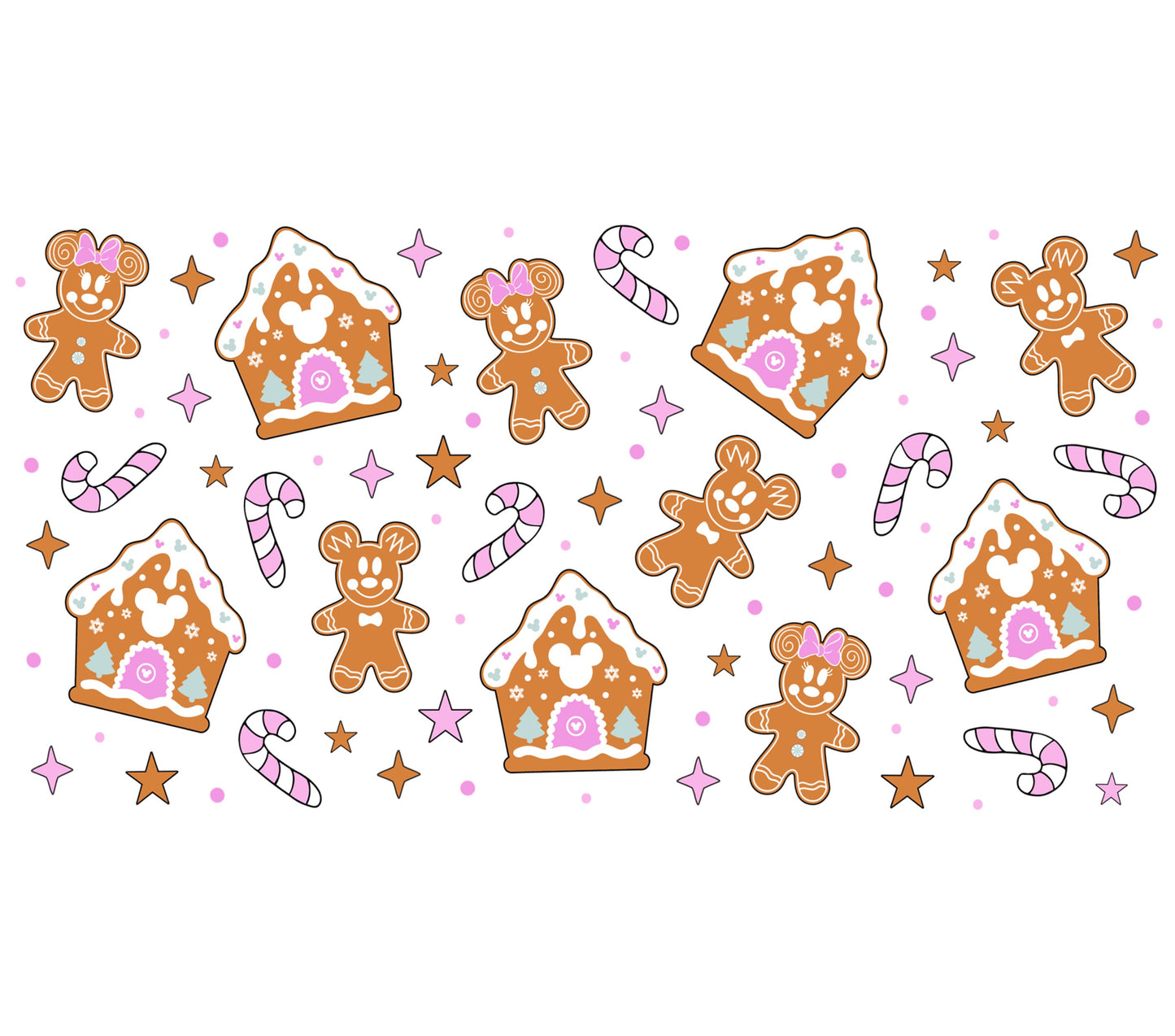 Gingerbread House and Cookies Seamless Pattern, Christmas Holiday Digital Paper, Festive Background, Scrapbooking Printable, Craft Supplies