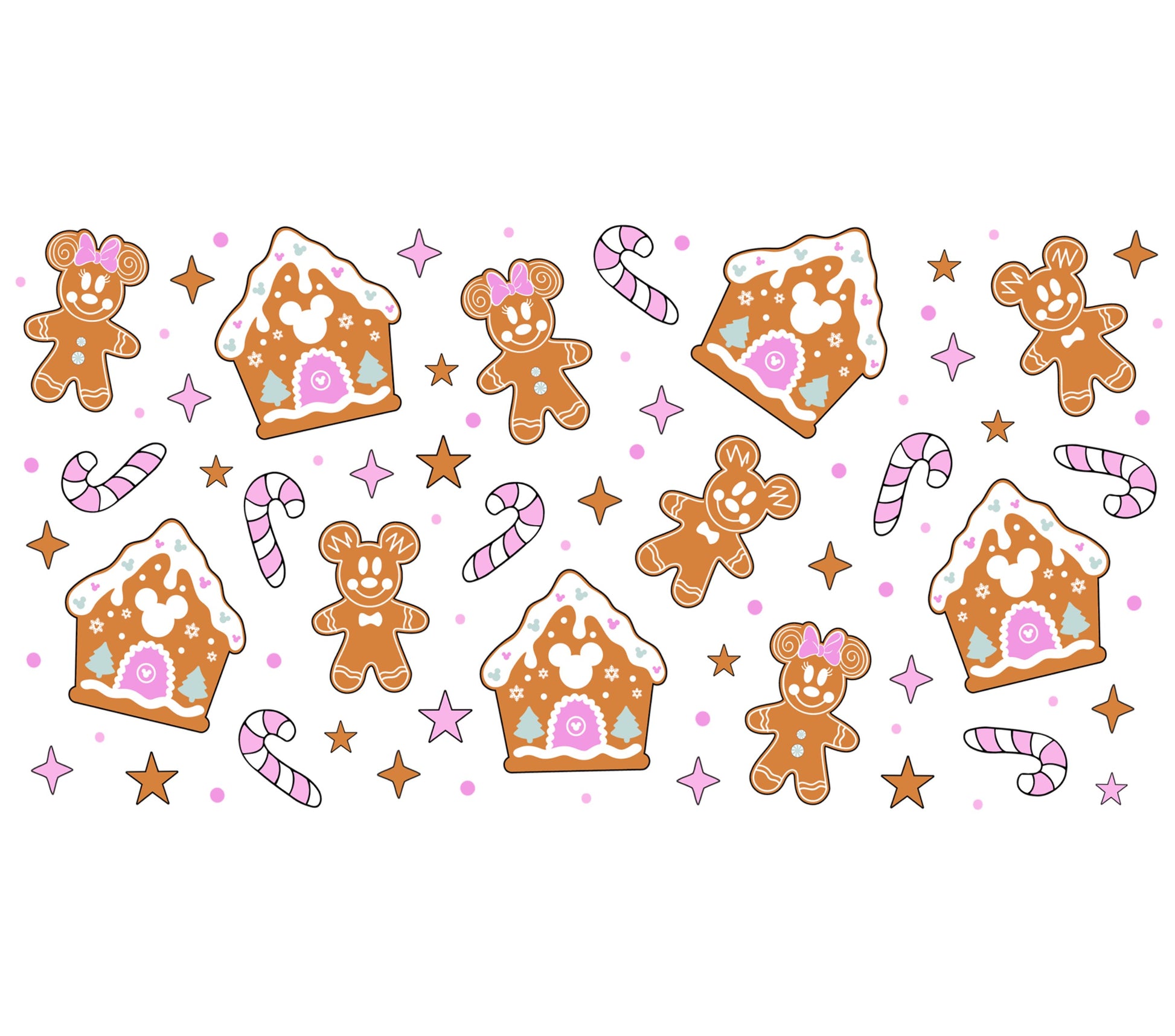Gingerbread House and Cookies Seamless Pattern, Christmas Holiday Digital Paper, Festive Background, Scrapbooking Printable, Craft Supplies