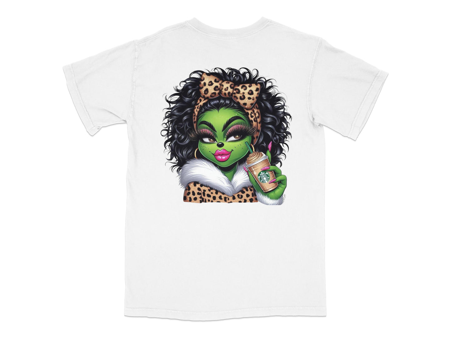 Drag Queen Graphic T-Shirt, Leopard Print, Bold Makeup Design, Unique Fashion, Unisex White Tee