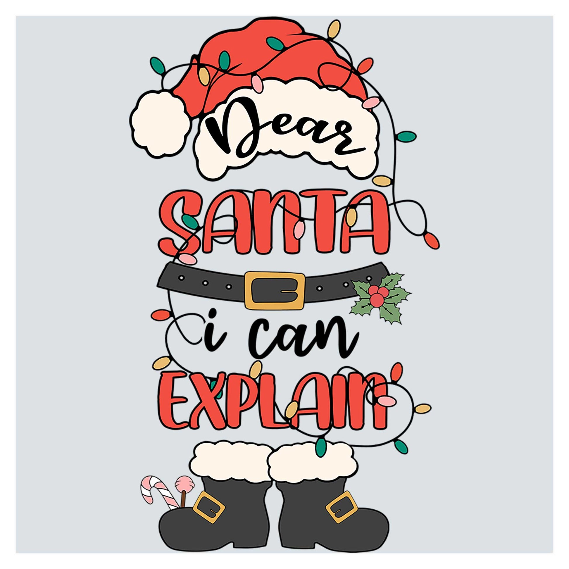 a santa clause saying dear santa i can explain