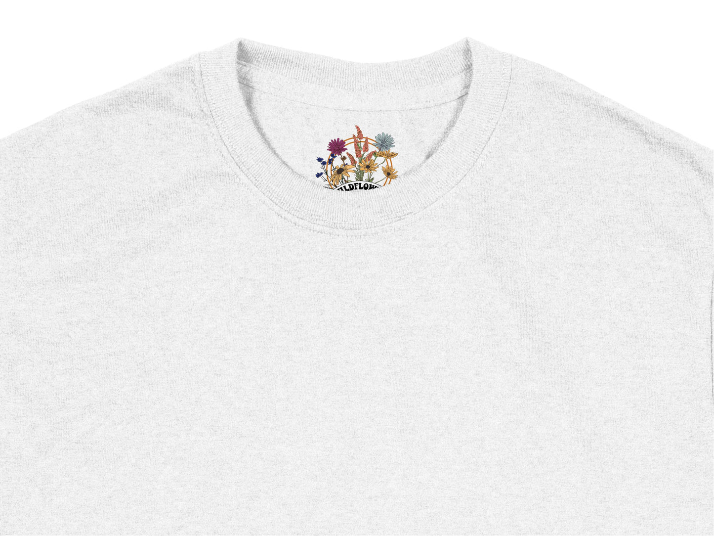 White T-Shirt with Astoria Embroidered Logo, Unisex Cotton Tee, Floral Design, Casual Apparel