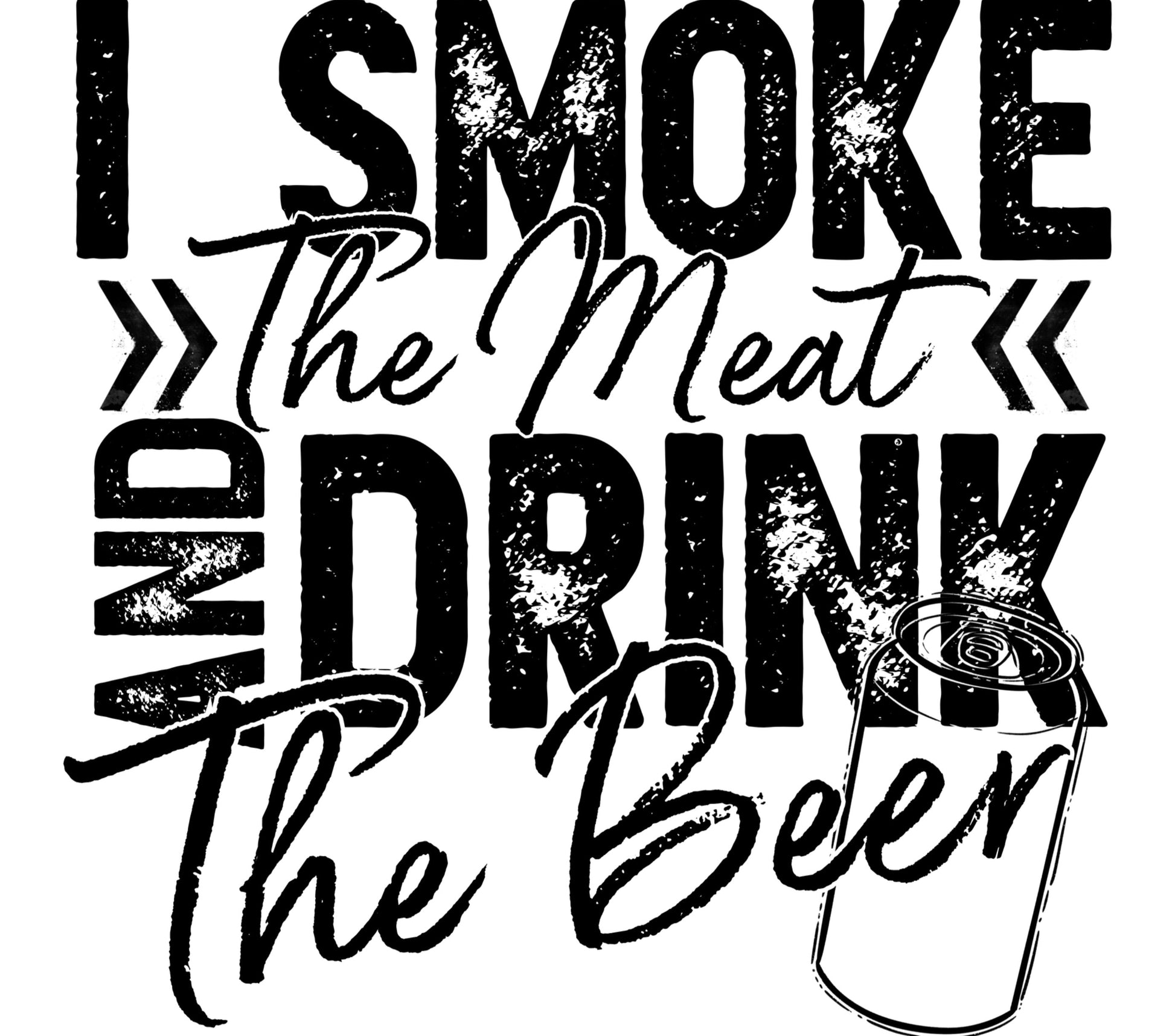 I Smoke The Meat and Drink The Beer T-Shirt, BBQ Lover Graphic Tee, Casual Summer Beer Can Design Shirt