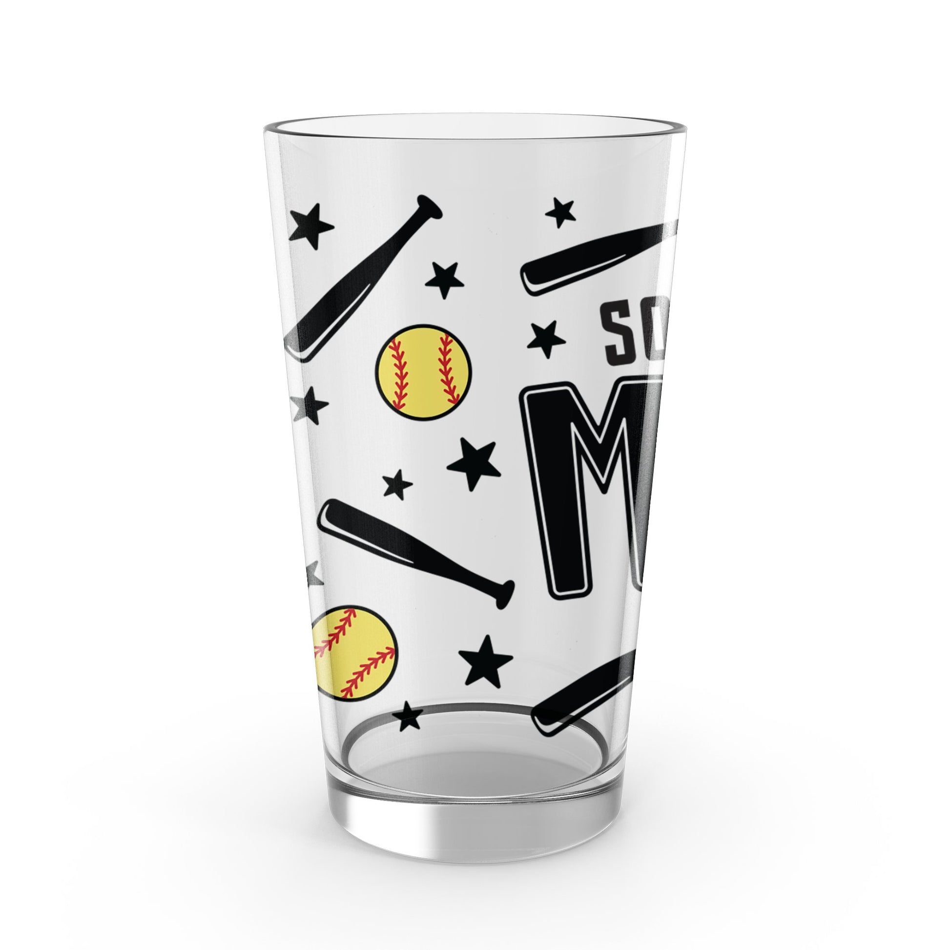 Sports Themed Tumbler, Baseball Softball Glass, Custom Drinkware, Personalized Sports Gift, Coach Present, Team Drinkware, Baseball Fan Gift