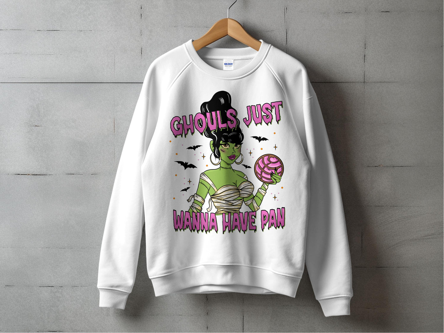 Women's Halloween Sweatshirt, Cute Ghoul Graphic, Funny Pun, Casual Fall Fashion, Cozy Crewneck Pullover, Trendy Autumn Wear