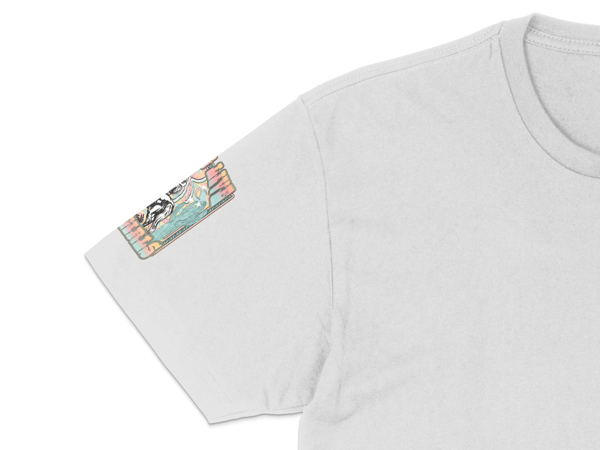 Trendy White T-Shirt with Colorful Pocket Tiger Print, Casual Cotton Tee for Women and Men