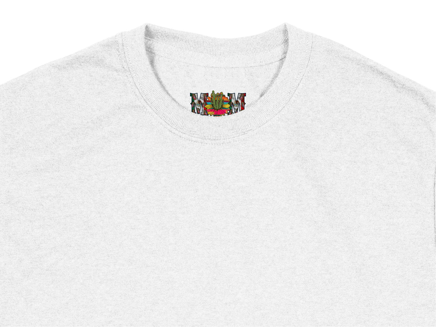 Grey Crew Neck T-Shirt with Colorful Abstract Art Pocket Detail, Unisex Casual Wear