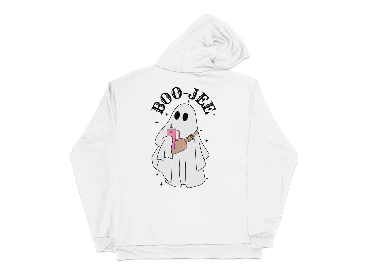 Cute Boo-Jee Ghost Hoodie, Funny Halloween Sweatshirt, Spooky Cartoon Ghost Apparel, Unisex Fall Fashion Hoodie