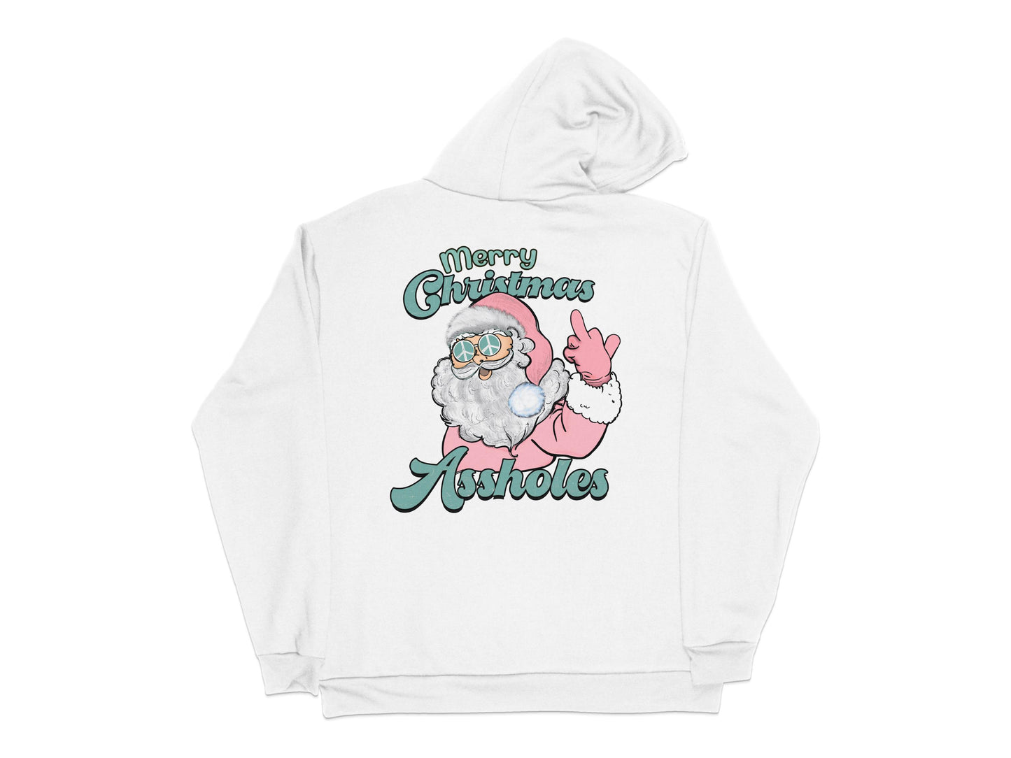 Funny Christmas Hoodie, Santa Claus Merry Christmas Assholes Sweatshirt, Unisex Winter Apparel