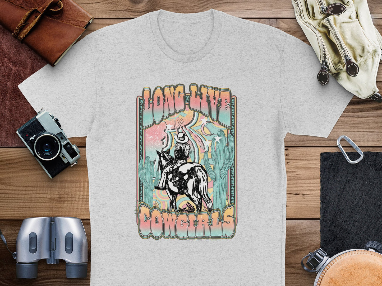 Vintage Long Live Cowgirls T-Shirt Retro Rodeo Graphic Tee Western Style Casual Outfit Unisex Cotton Shirt