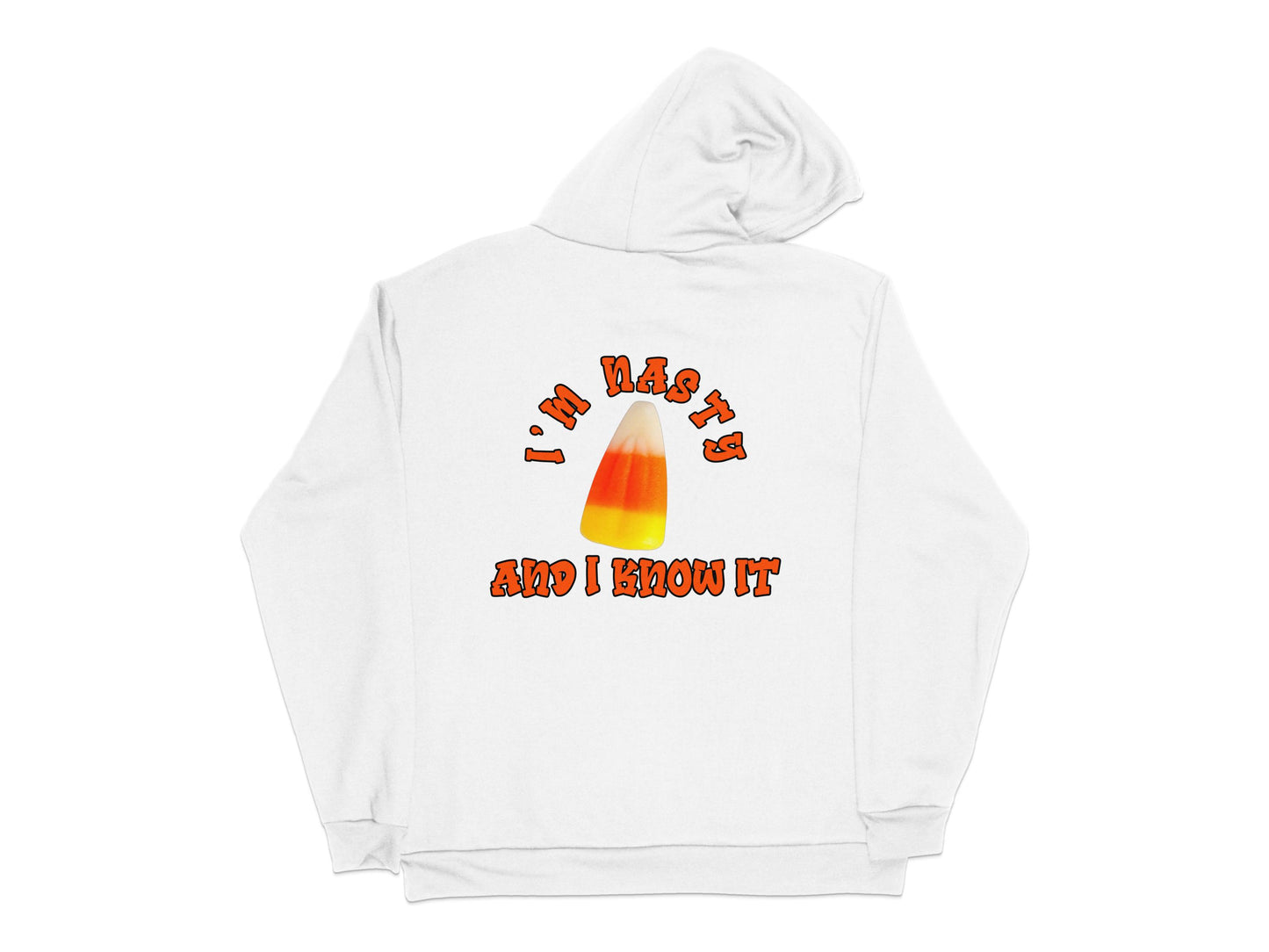 White Hoodie with Funny Candy Corn Graphic 'I'm So Corny and I Know It' Fall Fashion
