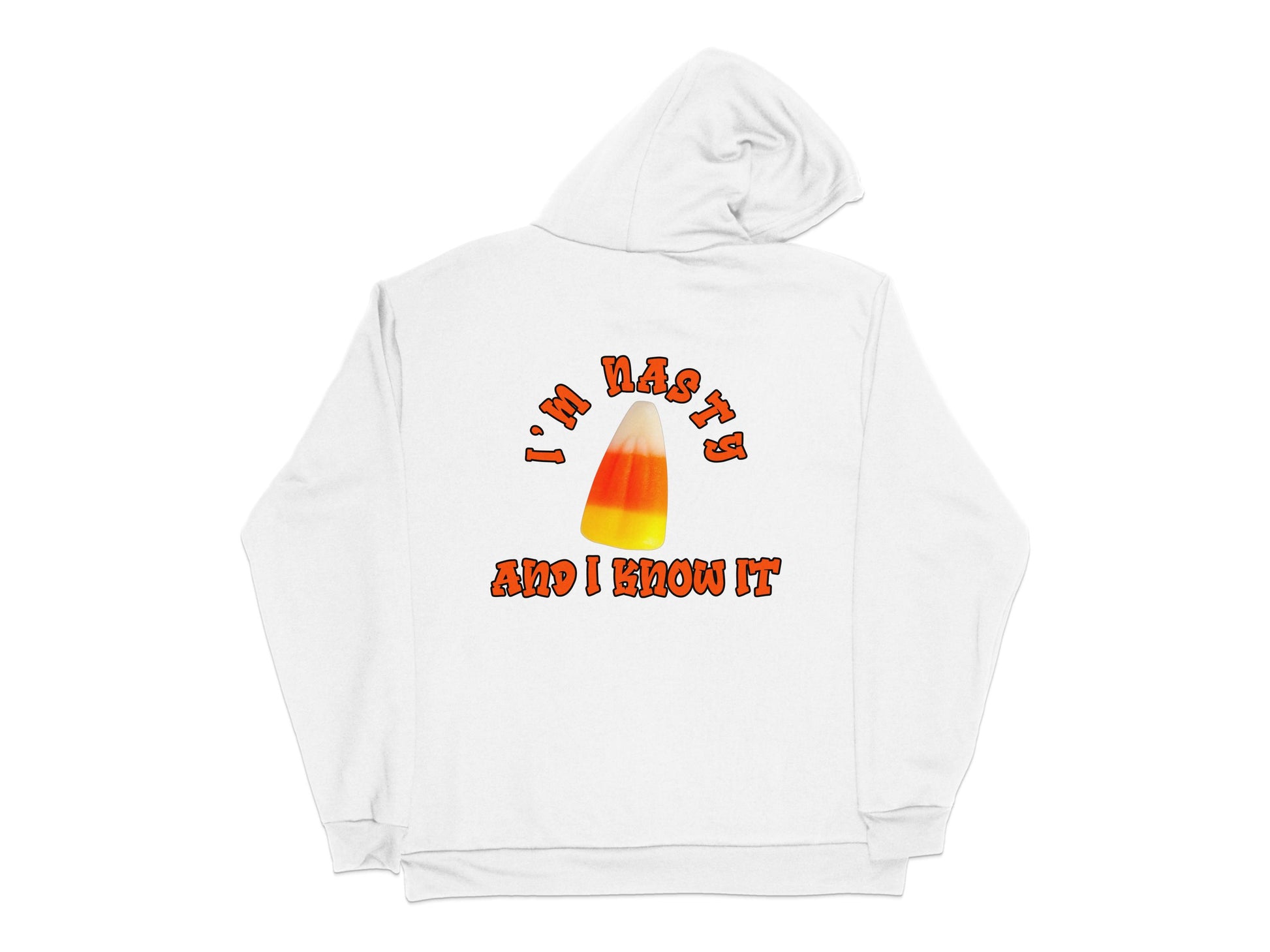 White Hoodie with Funny Candy Corn Graphic 'I'm So Corny and I Know It' Fall Fashion