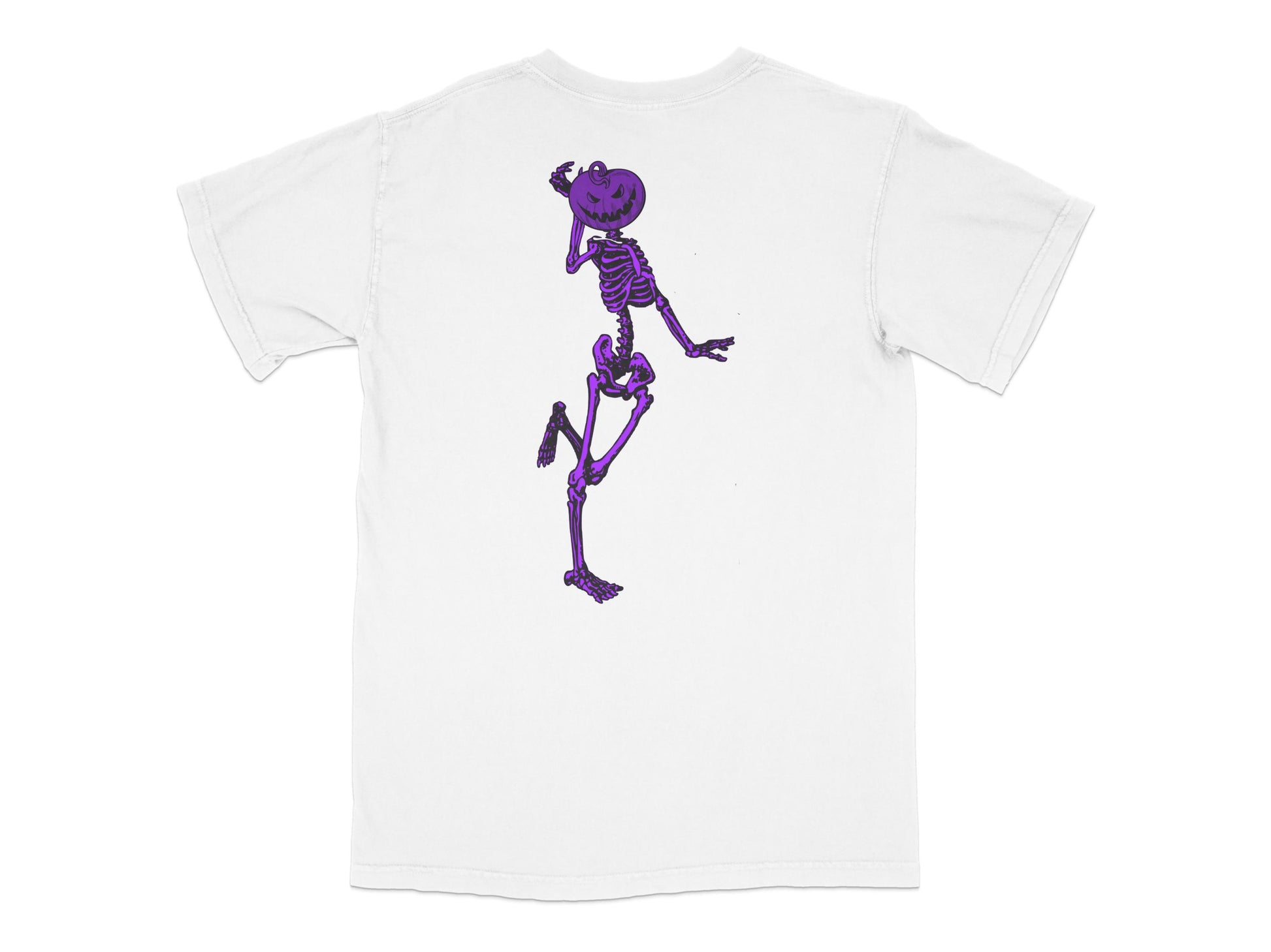 Purple Skeleton Graphic T-Shirt, Men's Novelty T-Shirt, Funny Halloween Tee, Casual Streetwear