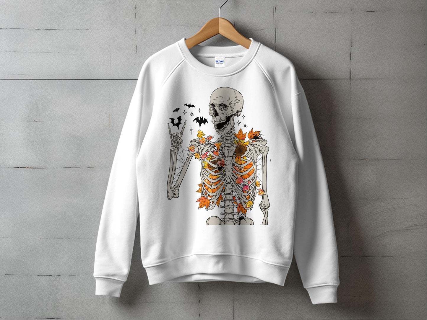Skeleton Anatomy Graphic Sweatshirt, Halloween Crewneck, Unisex Pullover, Hipster Streetwear, Fall Fashion Top
