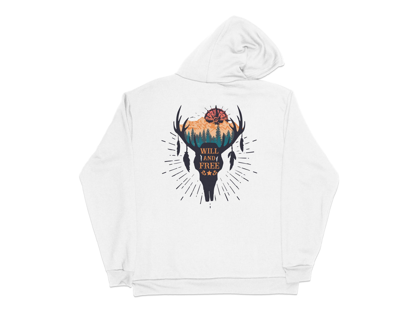 Men's Graphic Hoodie with Wilderness Print, Cozy Winter Sweatshirt, Outdoor Adventure Apparel, Nature Inspired Hoodie