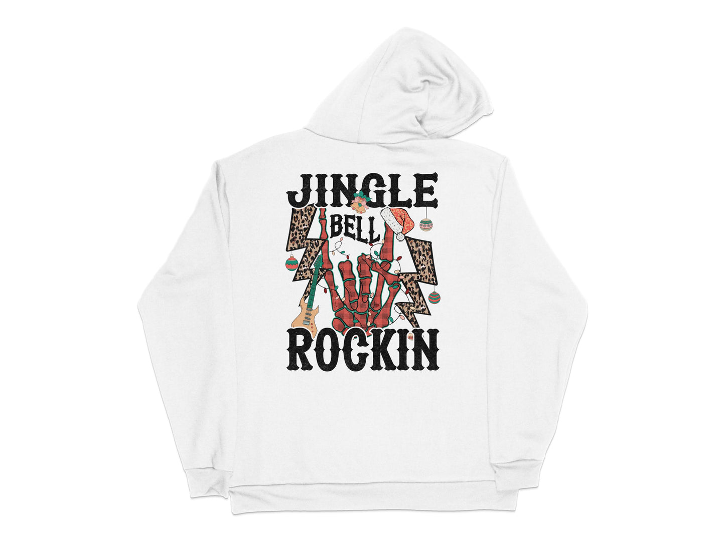 Jingle Bell Rockin' Christmas Hoodie, Vintage Holiday Graphic, Unisex Winter Apparel
