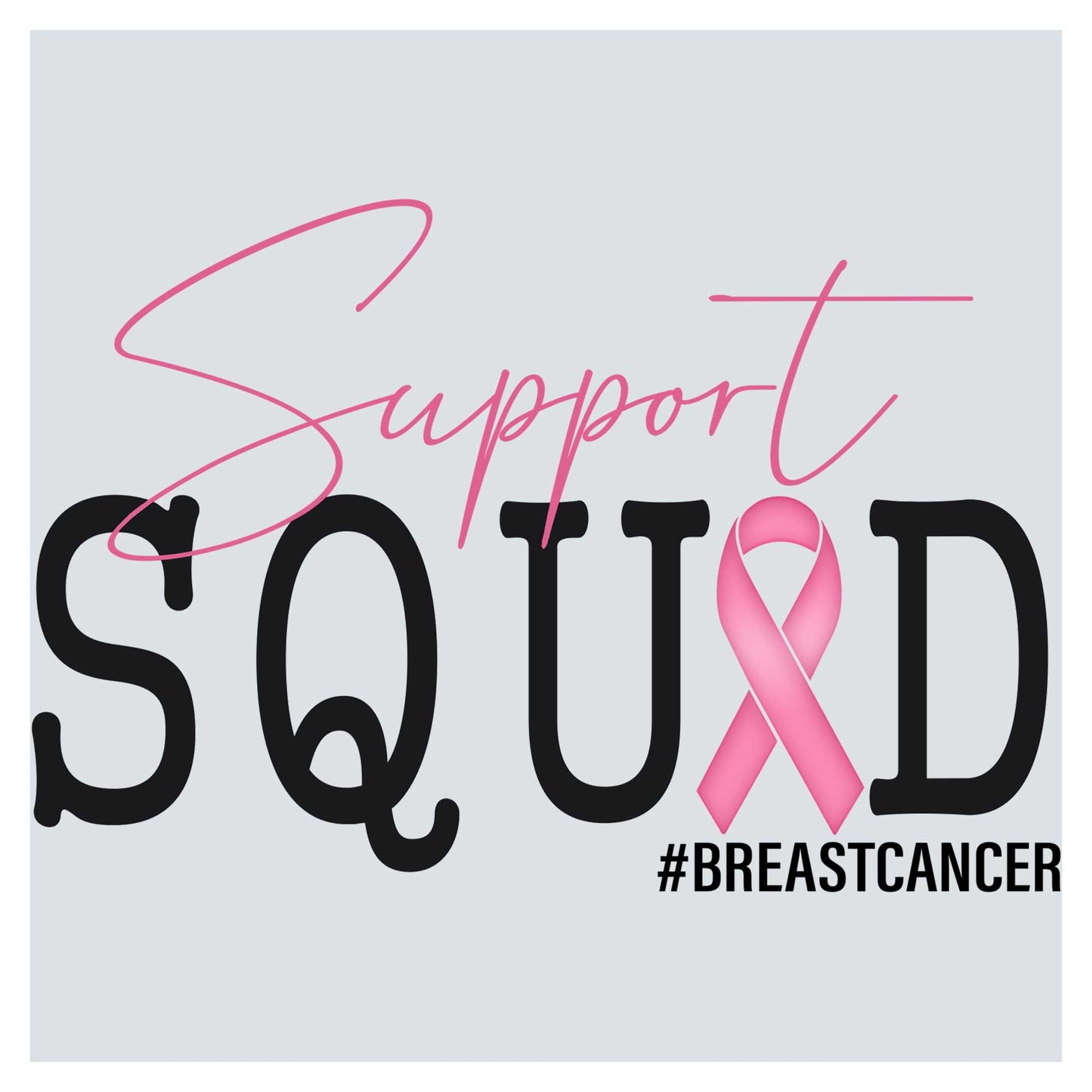 a breast cancer awareness poster with a pink ribbon