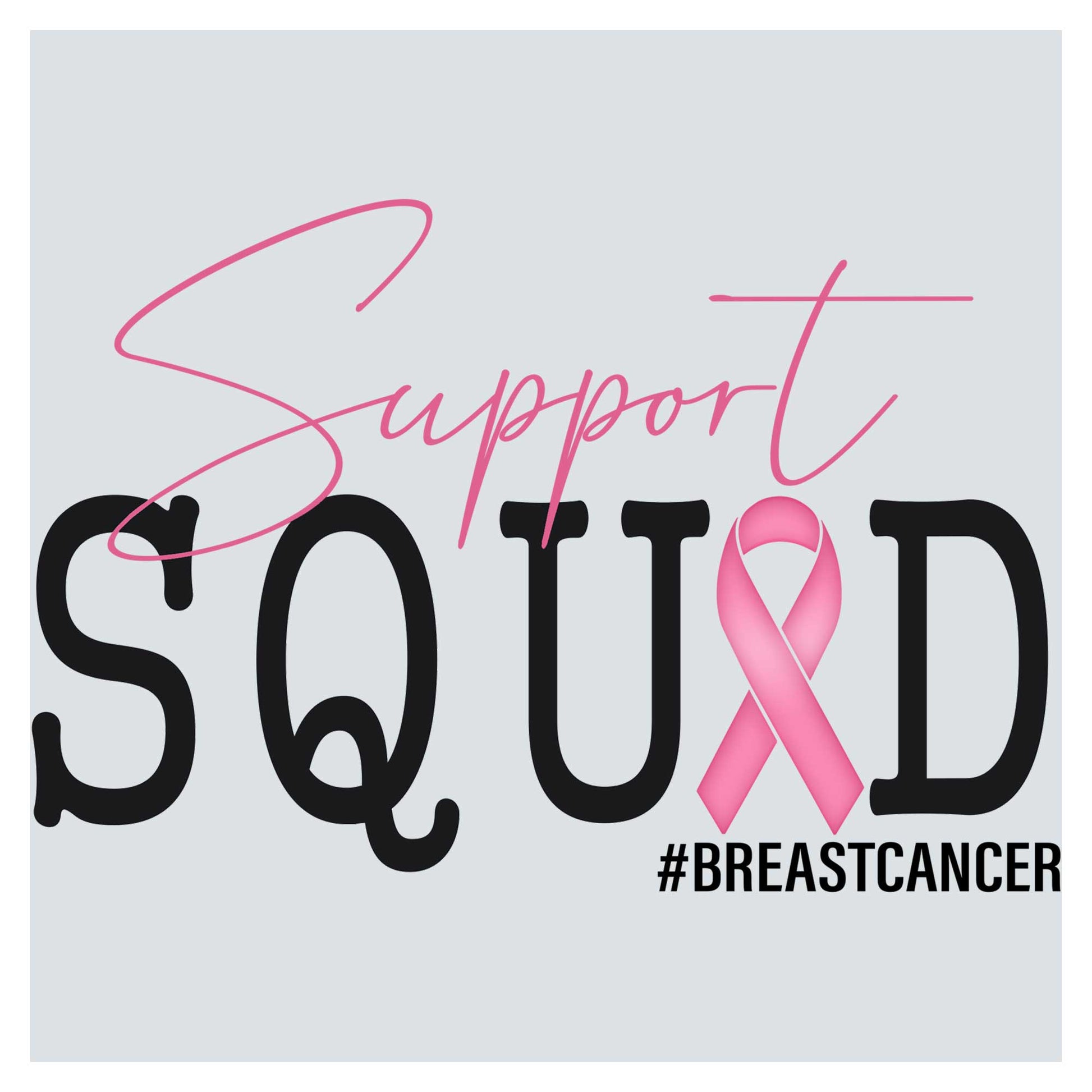 a breast cancer awareness poster with a pink ribbon